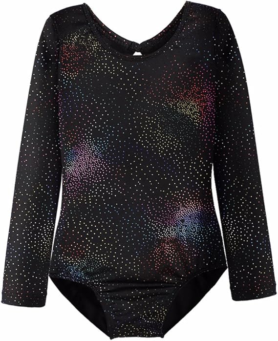 HOZIY Leotards for Girls Ballet Gymnastics Sleeveless Long Sleeve Colorful Sparkles Aqua Blue Pink Purple Solid