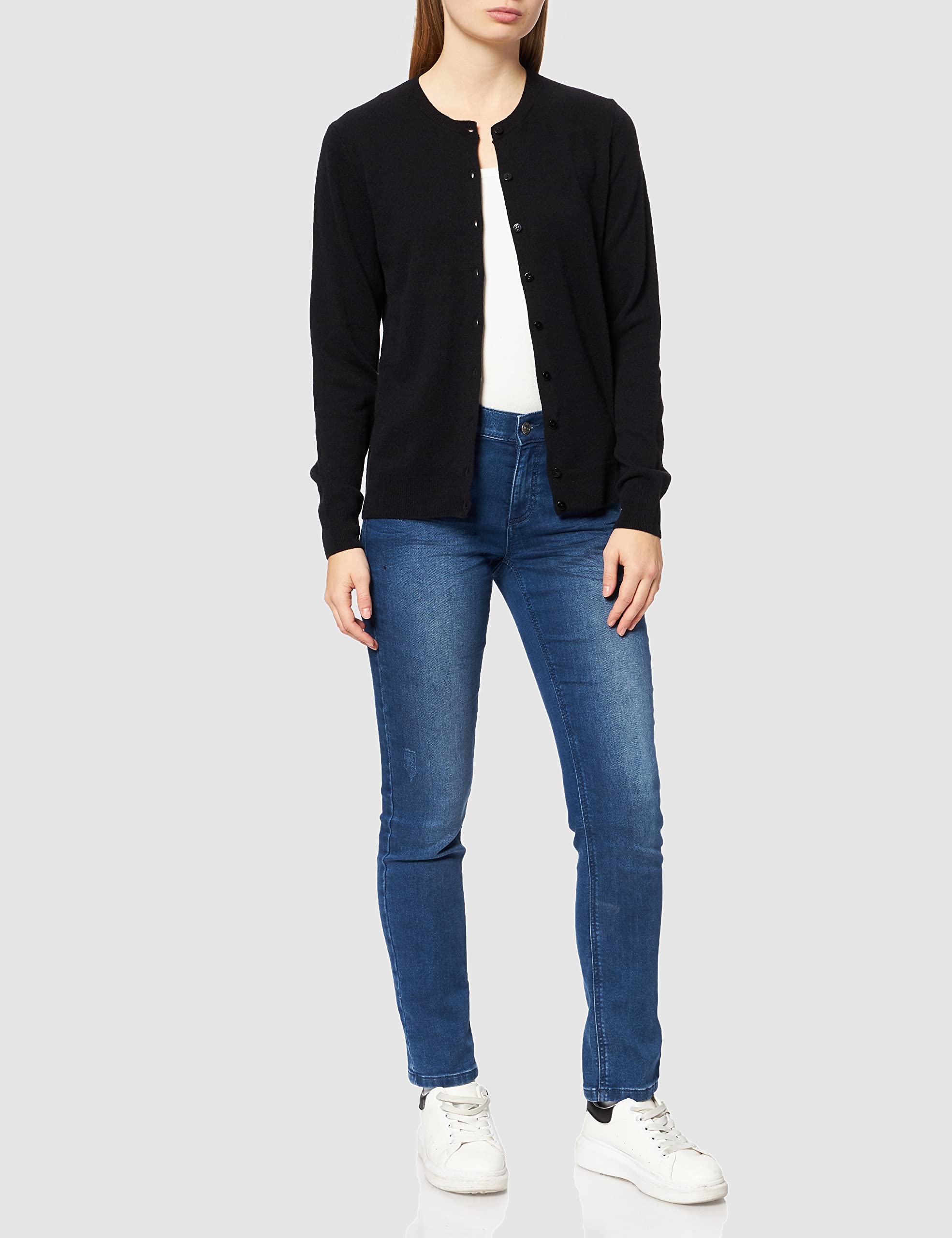 United Colors of Benetton Maglia Coreana M/L 1002d5485 Maglione Cardigan Donna (Pacco da 1)