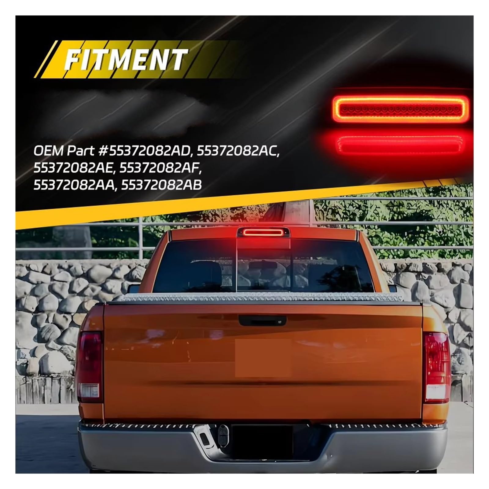 Freno De Alto Nivel Luz Para Dodge Para Ram 1500 2009-2018 Para 2500 3500 4500 5500 Para Laramie 2019 Tercera Luz De Freno Luz Marcha Atrás LED freno Lámpara