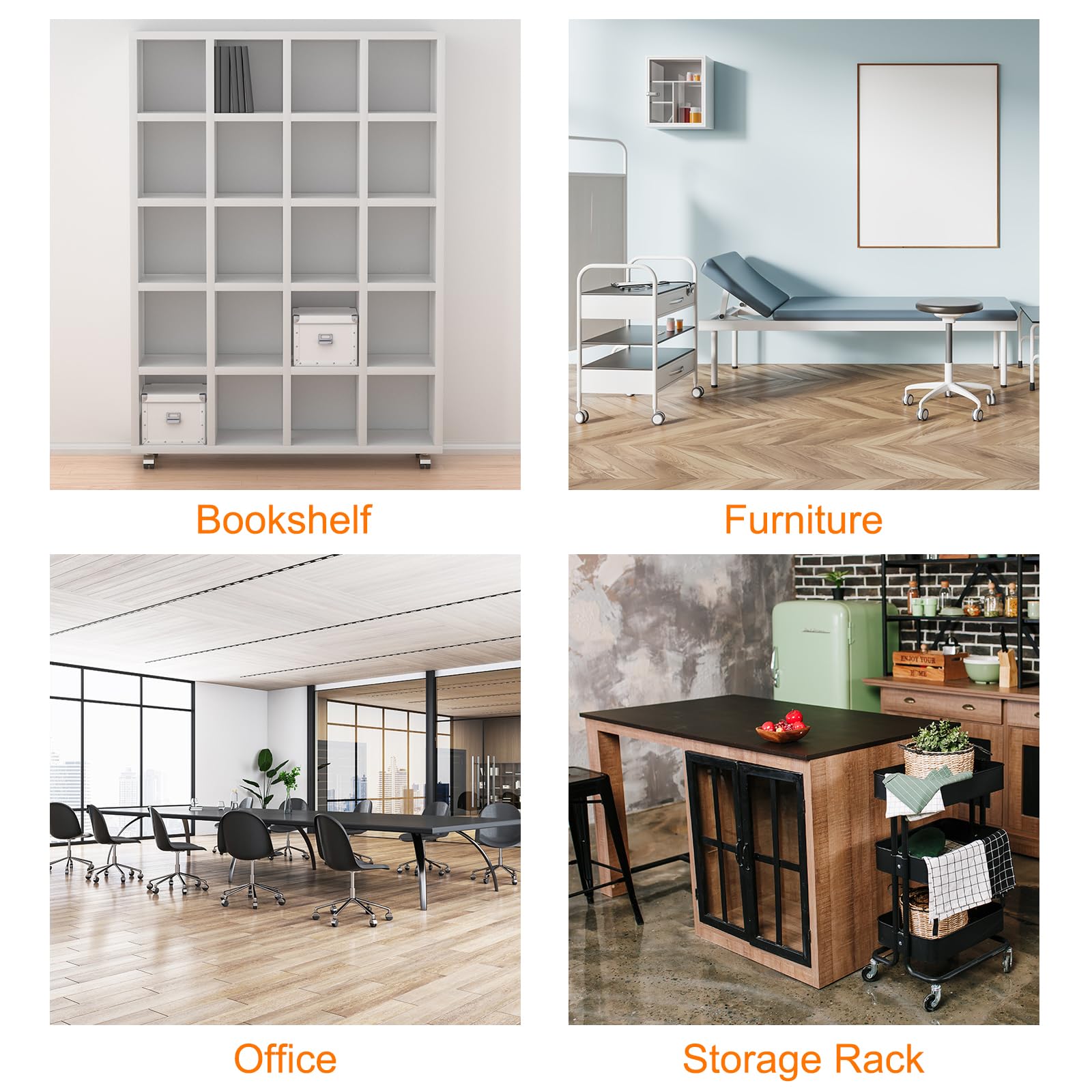 sourcing map 1.5" Ruedas Giratorias para Muebles, Juego de 4 Ruedas Giratorias de Bola, Ruedas Giratorias de Placa de 360 Grados para Muebles, Tono Dorado