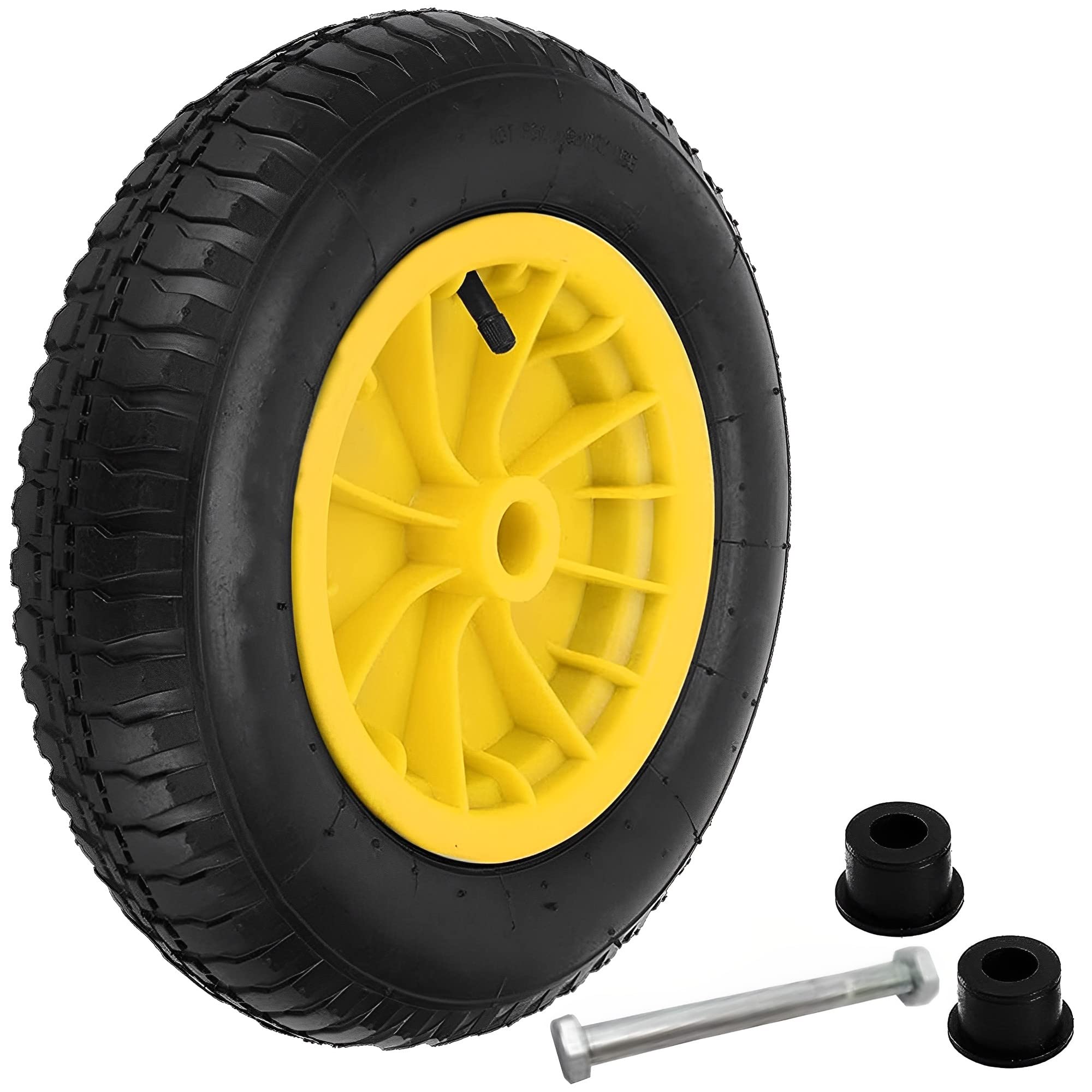 14" Pneumatic Wheelbarrow Wheel (YELLOW) Launching Trolley (3.50/4.00-8)