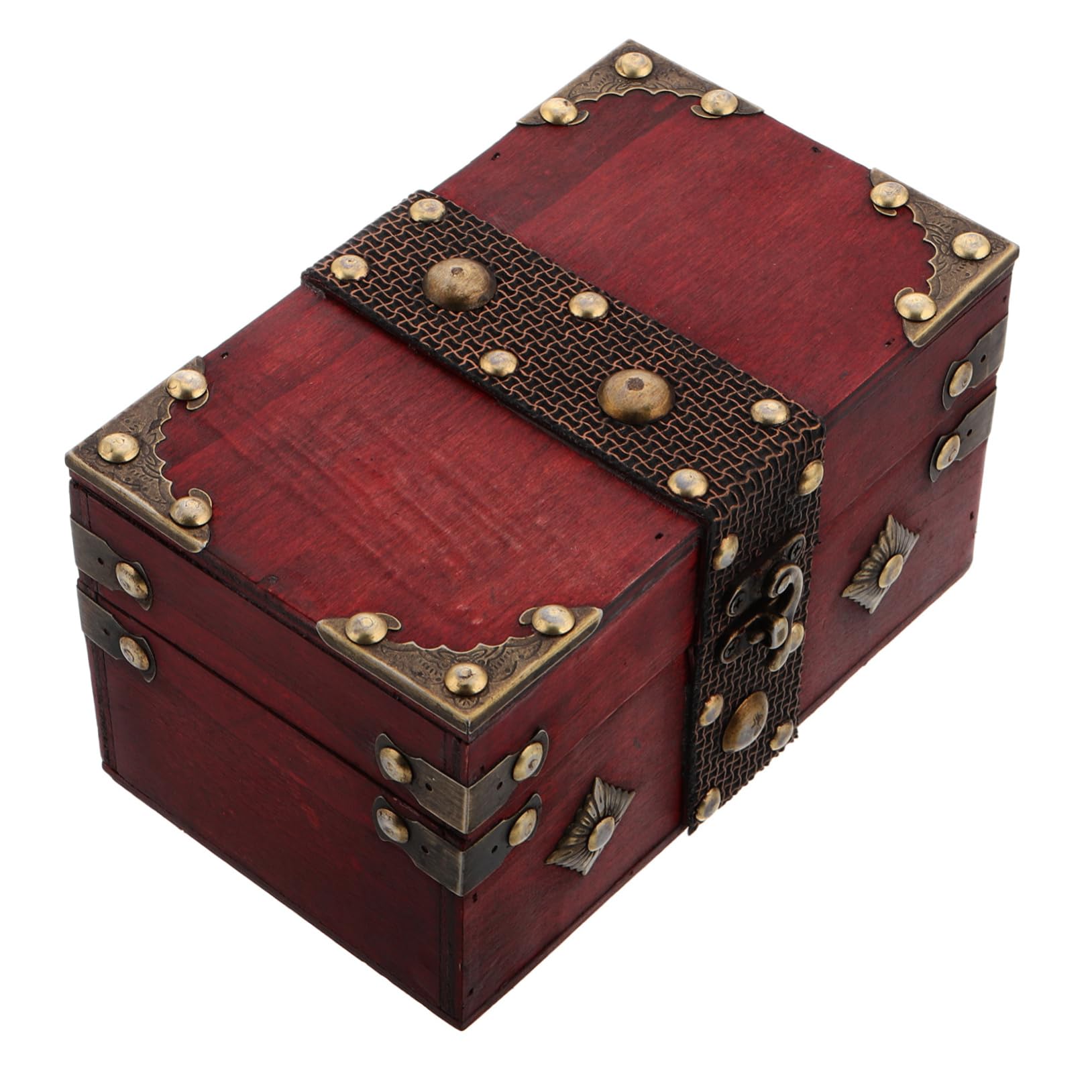 WOFASHPURET Vintage Wooden Jewelry Box with Latch Retro Storage Chest for Organizing Earrings and Bracelets Decorative Home Decor and Multifunctional Organizer