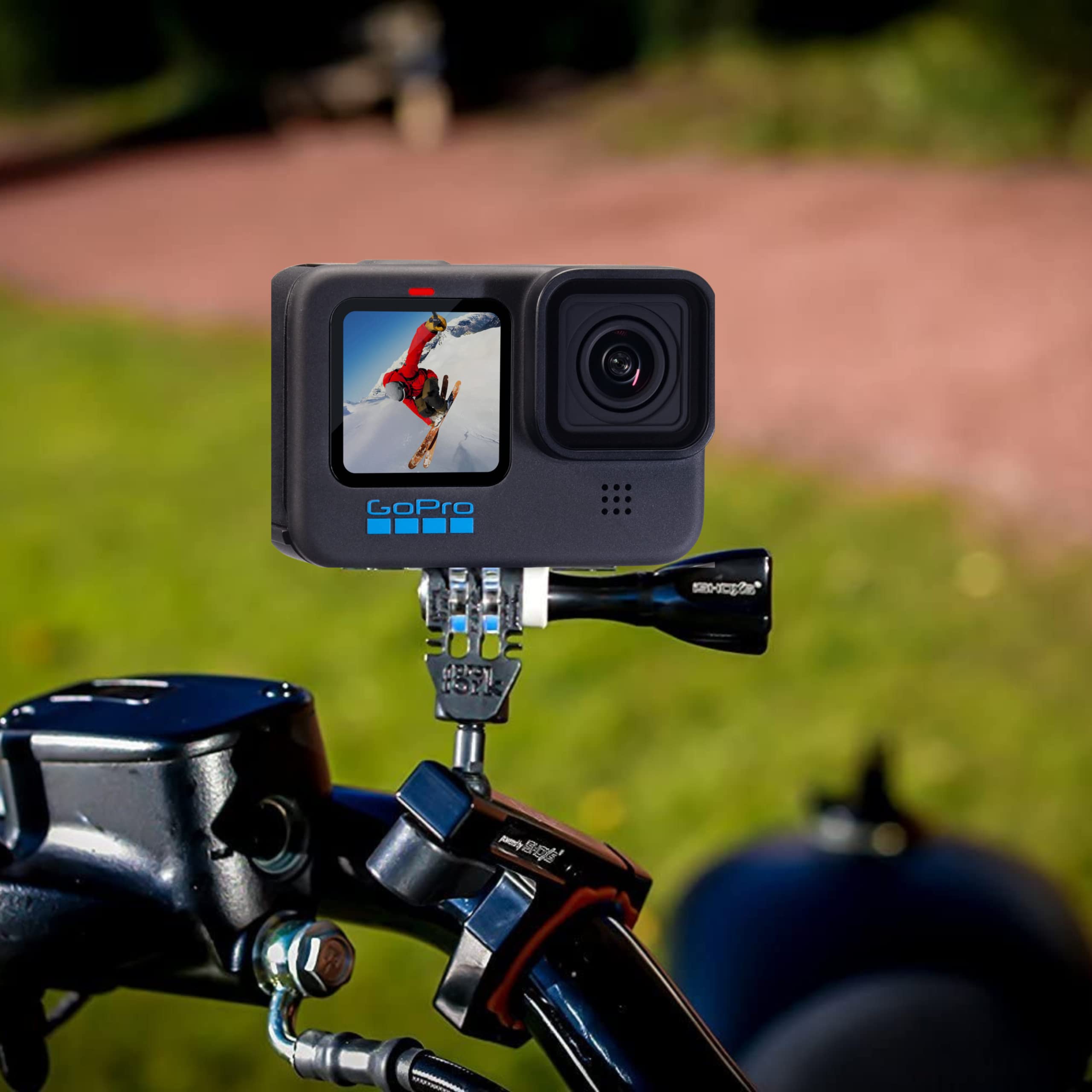 iSHOXS BullBar 3D 23 | Aluminium Tube Mount for Action Cams | 3D Adjustable & Ultra Stable | For 19–23 mm Tubes | Compatible with GoPro, DJI, Insta360, MTB & E-Bike