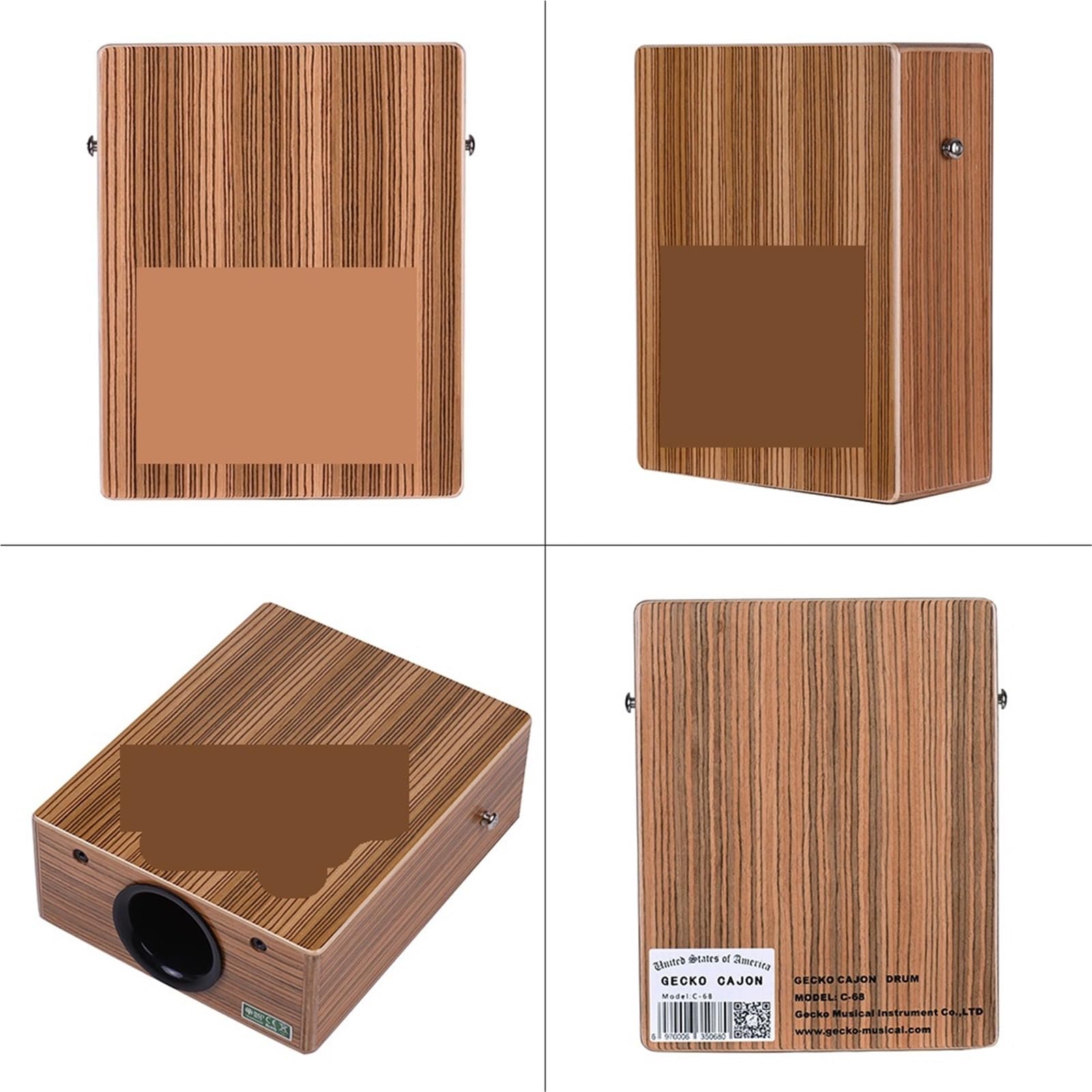 Cajon Cajon portatile da viaggio, tamburo a mano, strumento a percussione in legno con tracolla e borsa for il trasporto