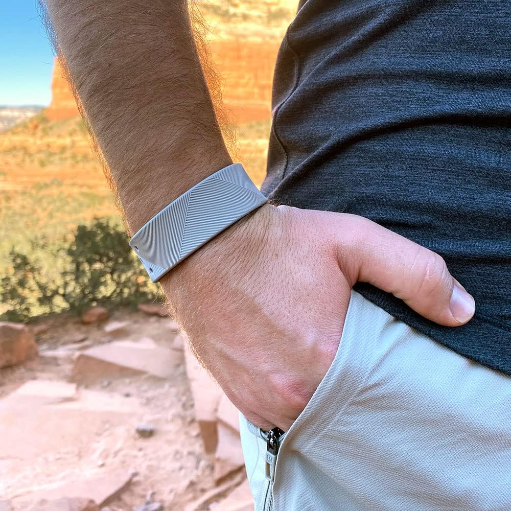 MagnetRX® Ultra Strength Sports Magnetic Bracelet - Waterproof Silicone Bracelet - Wide Magnetic Bracelet Men & Women (Grey | X-Large Size) : Health & Household