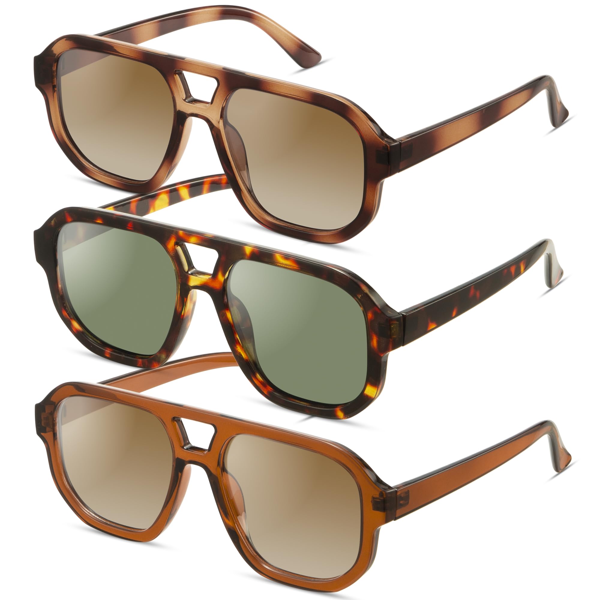 livho Trendy Polarized Square Aviator Sunglasses Women Men Square Eyewear Frame, Retro Sun Glasses for Women Men 2025 Shades