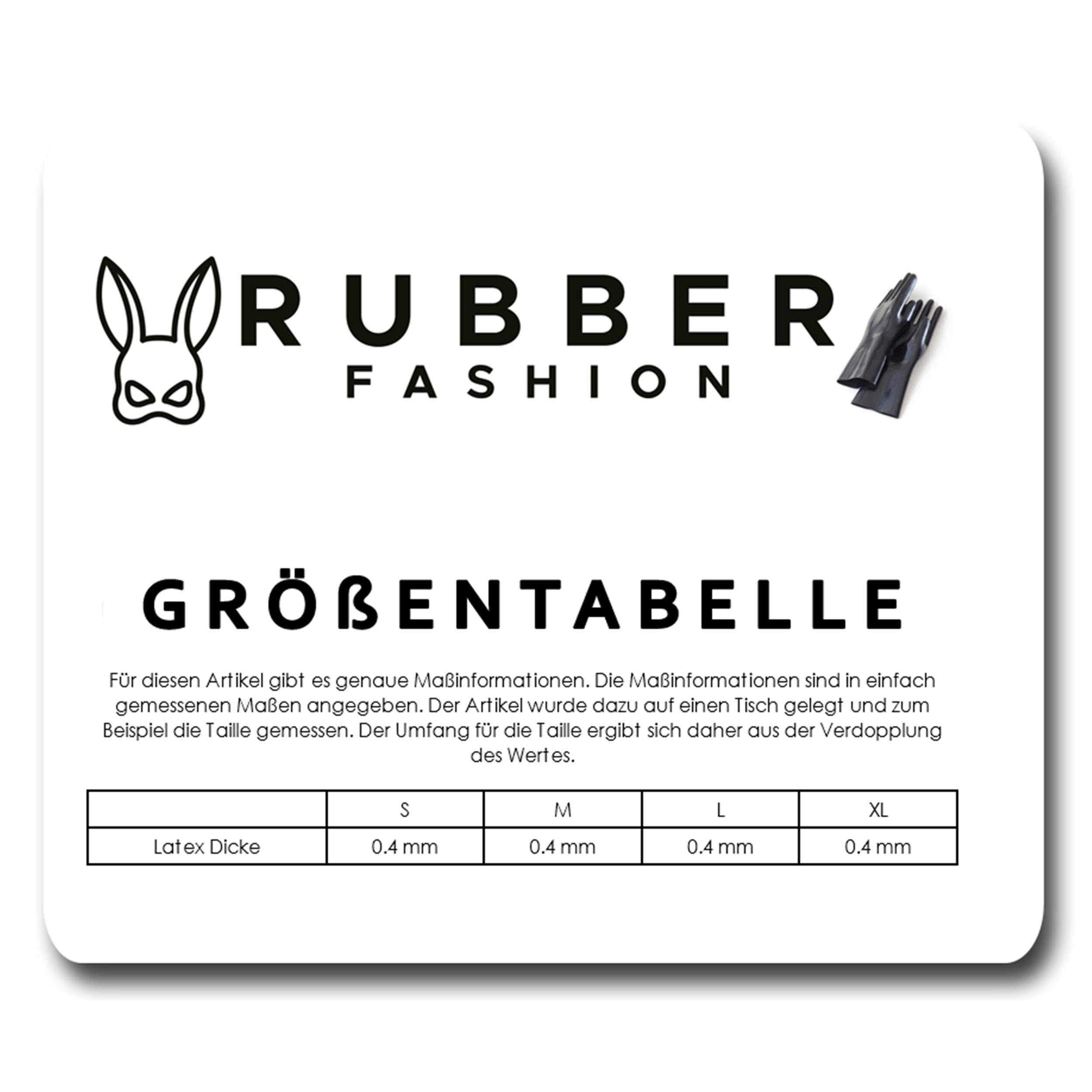 Rubberfashion Latex Body - Latexbody - V Ausschnitt schwarz 0.4mm XL