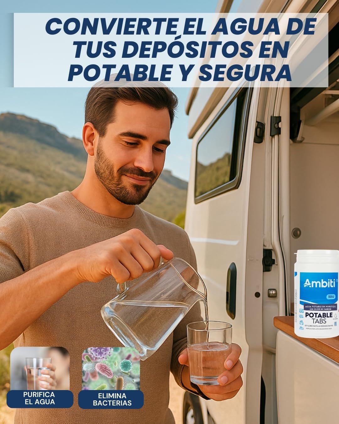 Pastiglie per rendere potabile l’acqua.