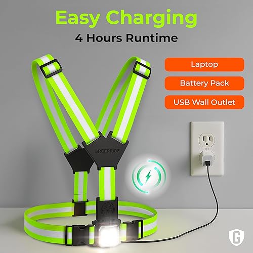 Miniatura 5 de Chaleco reflectante para correr y equipo – Chaleco reflectante que incluye luces de carrera recargables y extraíbles para corredores – Perfecto para