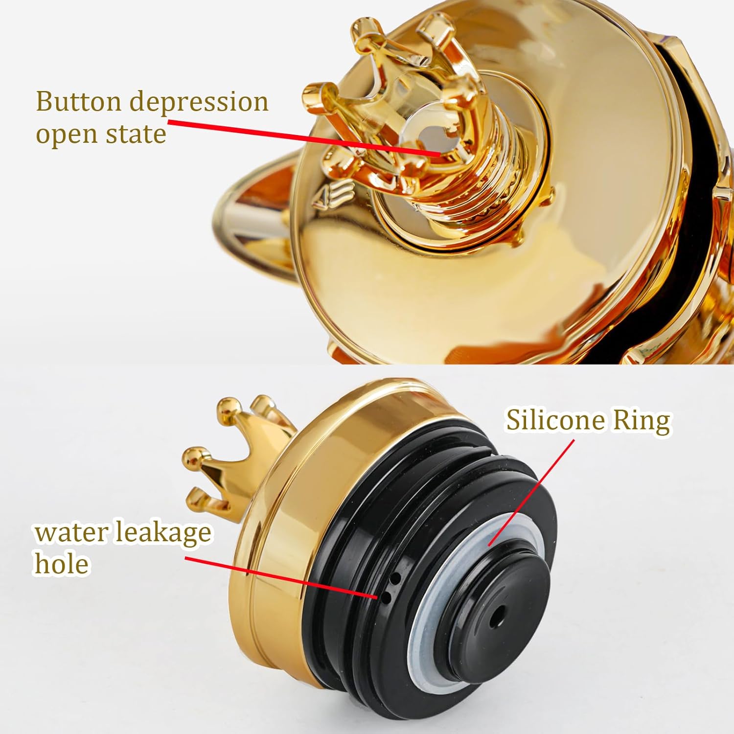 Luxury Arabic Style Insulated Thermal Coffee Carafe,34 oz,Coffee Pot,Arabian Style Vacuum Thermal Carafe Insulated Flask for Tea and Hot Cold Drink,Moving and housewarming blessings (Gold)