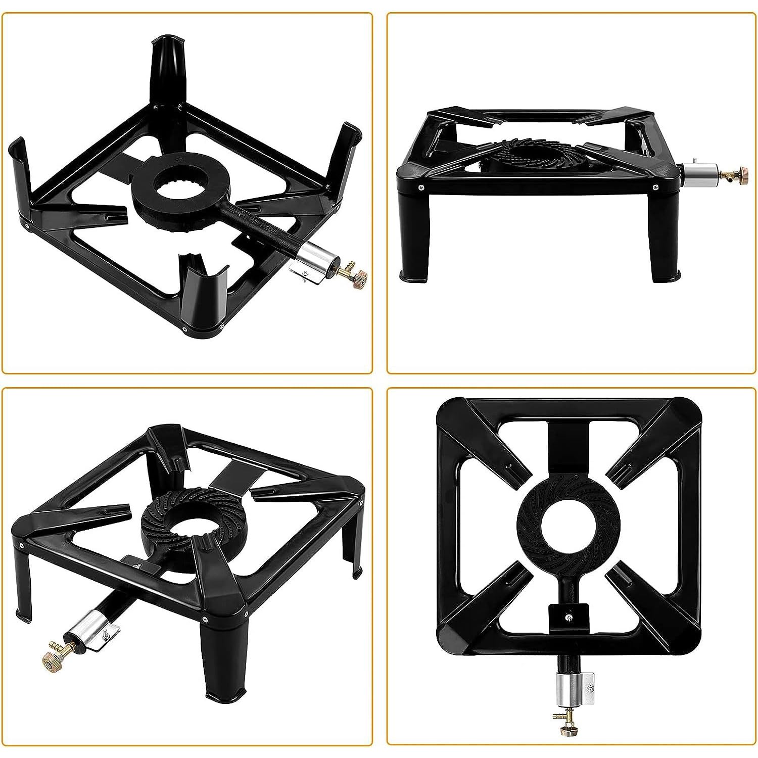 Réchaud à Gaz Portable Pour Extérieur, Équipé d'Un Tuyau Flexible De 1,5 Mètre Et d'Un Détendeur, Supportant 40 Kg, Anti-Rouille Et Stable, Idéal Pour Le Camping, Les Fêtes Et Les Pique-Niques