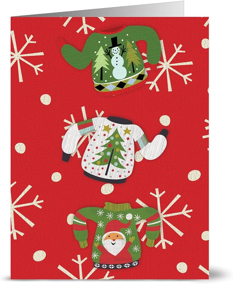 Note Card Cafe Christmas Card with Envelopes 24 Pack Blank Inside, Glossy