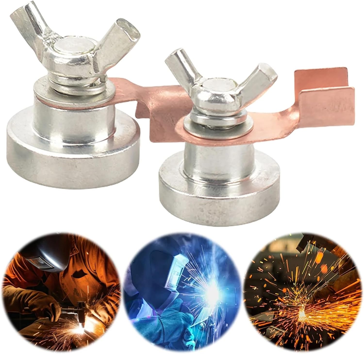 2 Pcs Welding Magnetic Grounding Clamp Welder Tool Machine Ground(S and L)