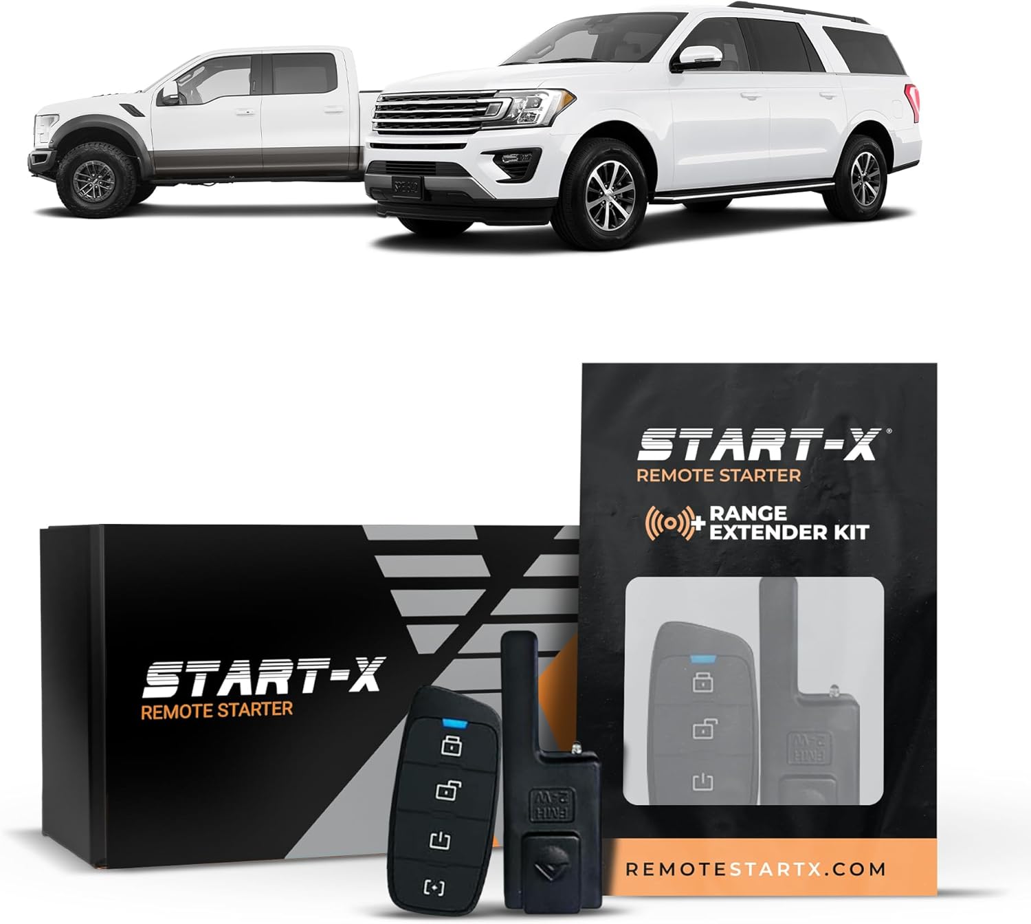 Start-X Remote Starter Kit + 3000ft 2 Way Range Extender for F-150 (2015-2020), Edge (2016-2019) & Expedition (2018-2019) Vehicles with Push-to-Start & Key Ignition