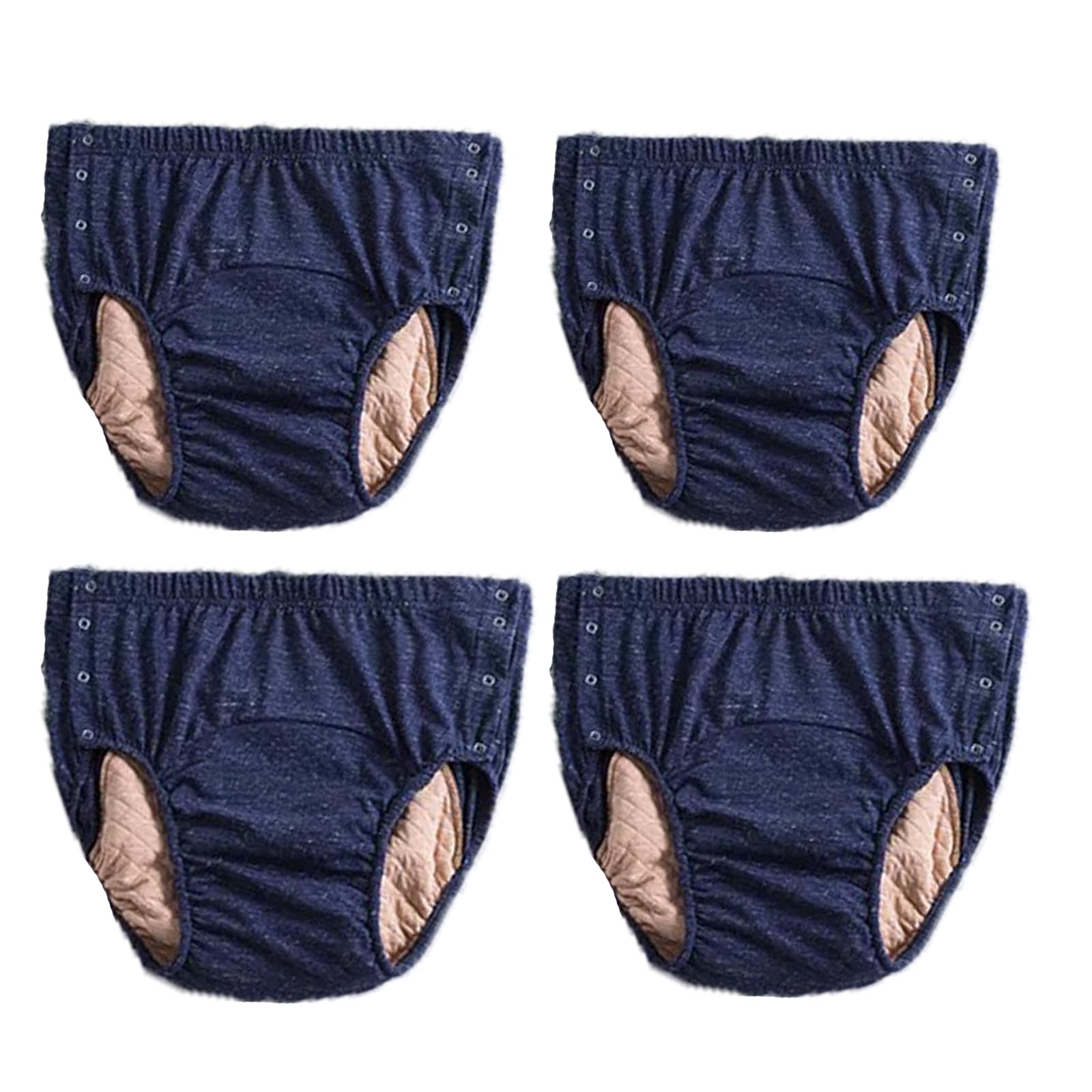 Braga-Pañal para Adultos, Absorbentes y Elásticas Pañales para Adultos 100% Algodón Transpirable Lavable Reutilizable Unisex Doble Protección Incontinencia,Azul,4XL
