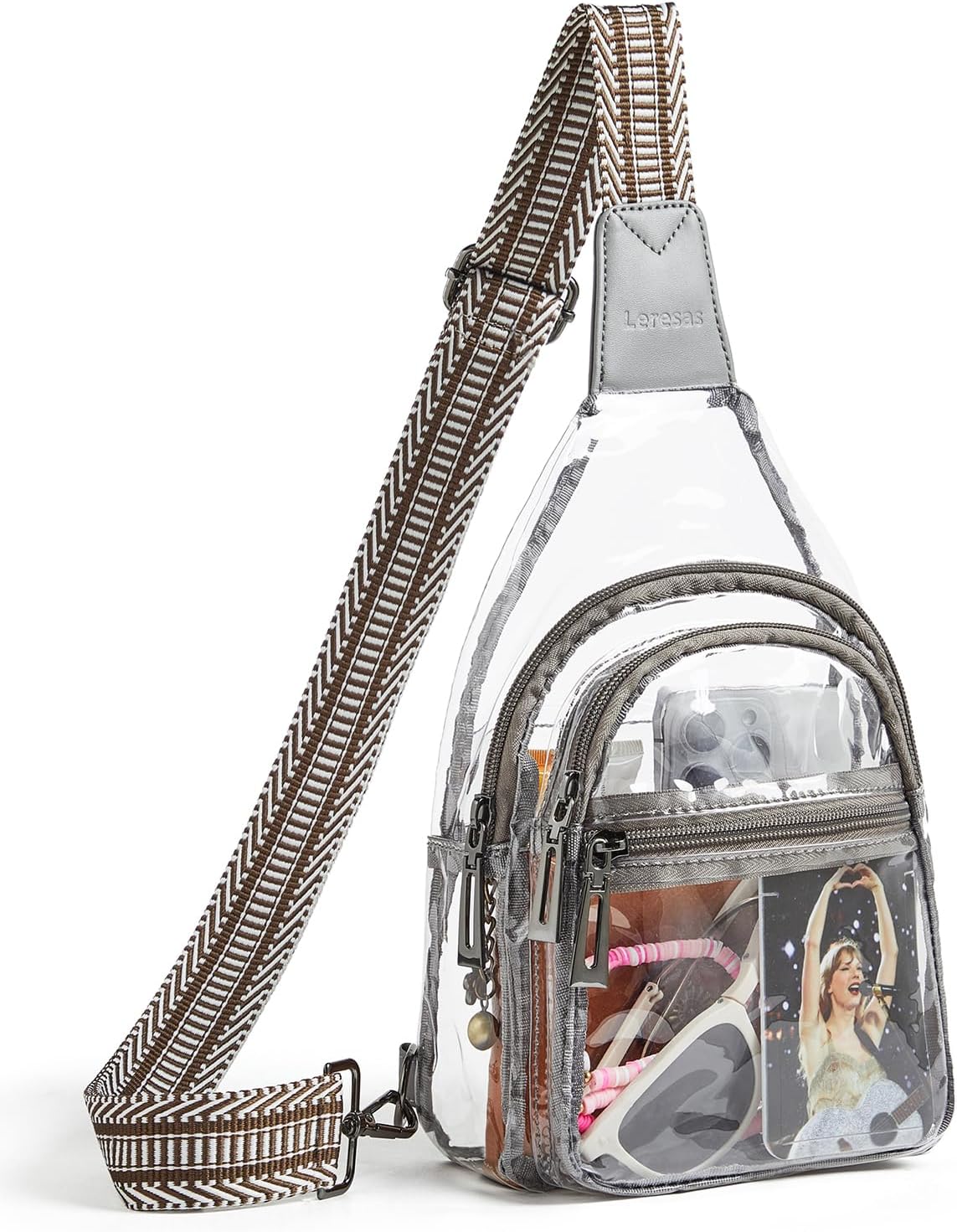 Clear Sling Bag - Stadium Approved Purse Backpack Crossbody Fanny Pack for Women & Men - Concert Events