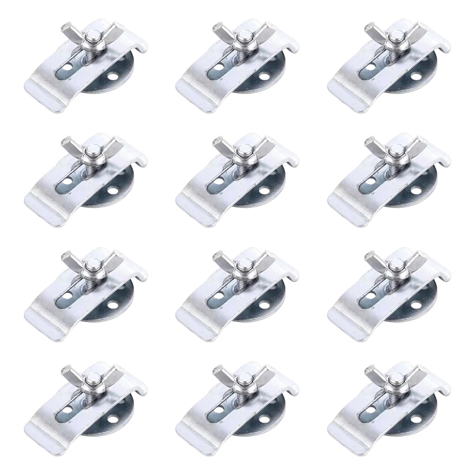 Uikios Round Bottom Fastene 12 Set Rustproof Metal Sink Mounting Brackets Strong Clip For Surfaces Undermount Installation Sink Mounting Hardware