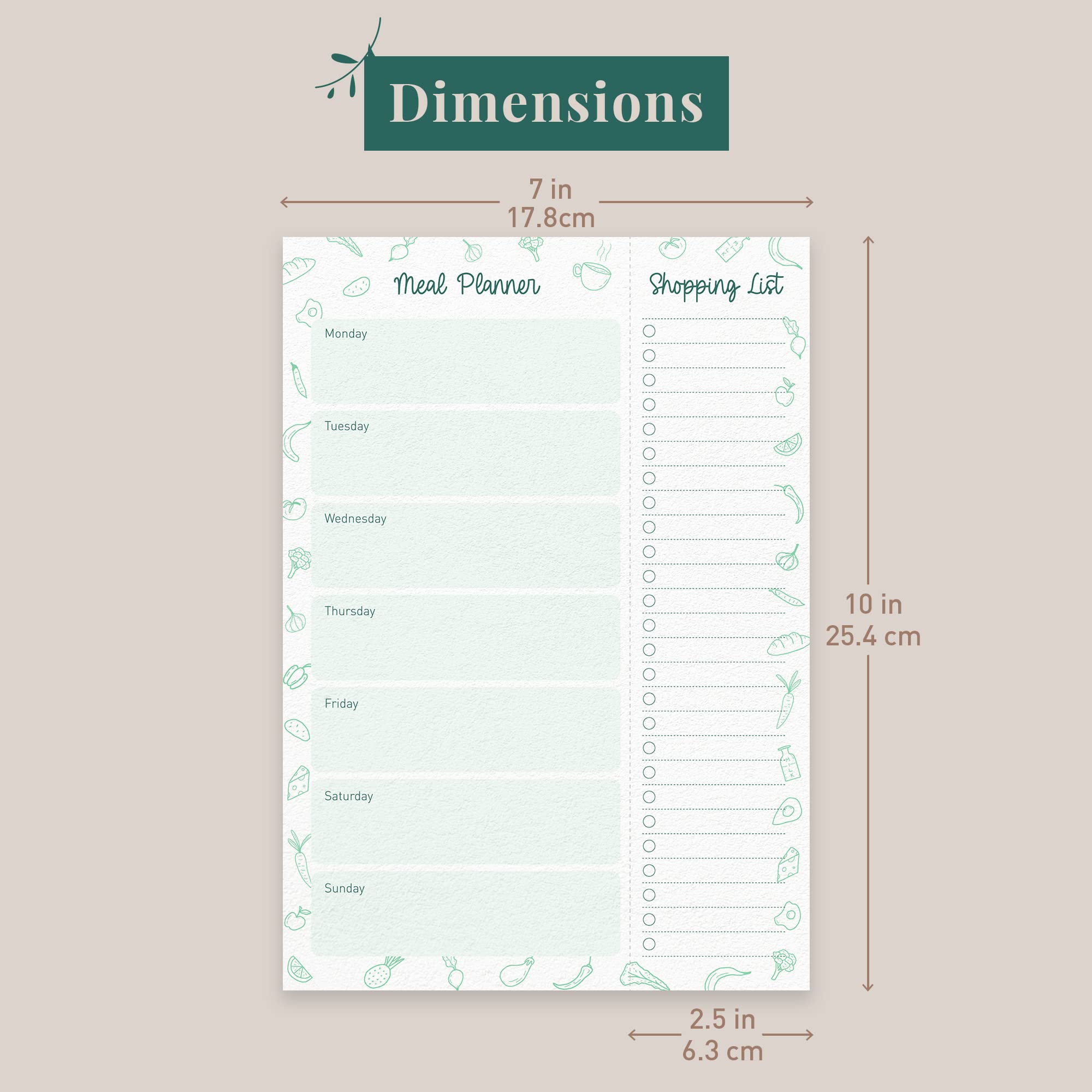 Anti Gaspi Alimentaire Bloc Menu Hebdomadaire A5 - Planificateur Repas Famille - 50 Pages Détachables - Organisation Cuisine Blanc Repas Hebdomadaire