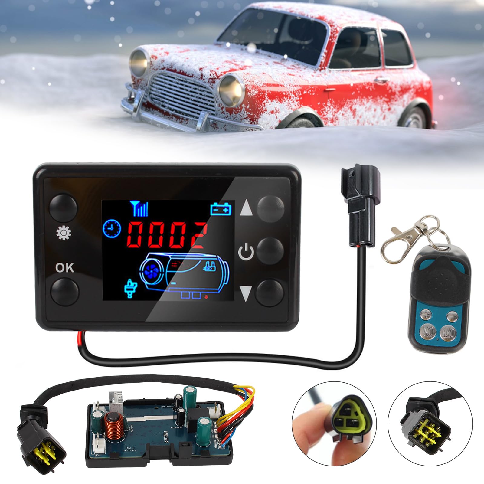Auto Luft Diesel Heizung Steuerplatine, Auto Heizung Steuerplatine, Auto Heizung Steuerung Motherboard mit LCD Schalter Fernbedienung Passend für 12V 3KW/5KW Diesel Luftheizung