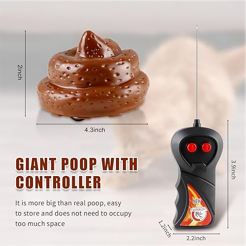 Vista 5 de Ufurty Juguetes de caca con control remoto, caca falsa a control remoto, movimiento rápido, caca de caca de caca de caca de caca de coche, juguetes