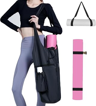 Yoga Mat Bag, with Protective Layer& Water Bottle Pocket and Big Wet Pocket & Yoga strap & Large Capacity,Stylish & Functional Fitness Mat And Essential items for Women & Men