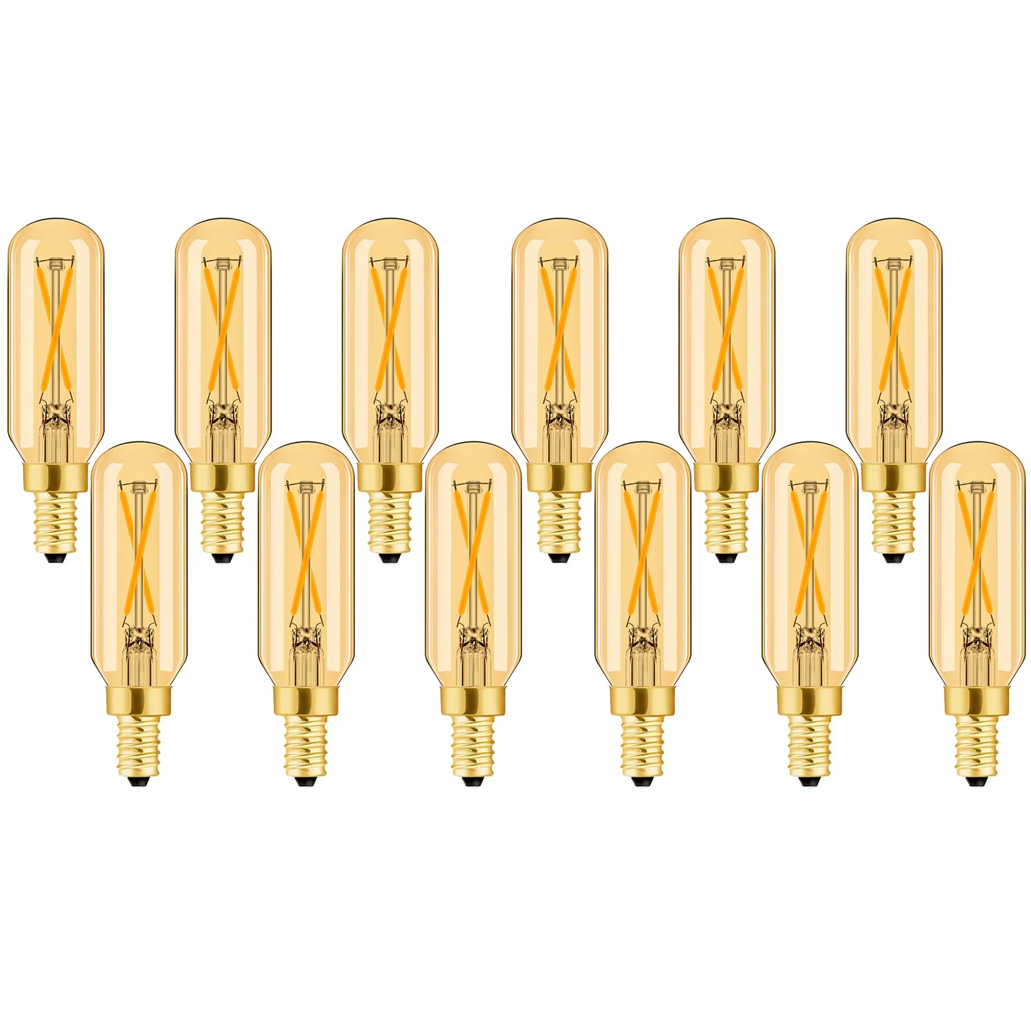 Leools E12 LED Bulb Dimmable 2W Equal 25 watt Light Bulb Warm White Ambe 2500K T6 T25 E12