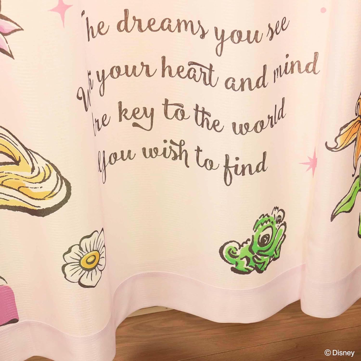 MORIPiLO ディズニー レースカーテン ラプンツェル (絵羽柄 つながる一枚絵アートカーテン) 幅100x198cm丈 2枚組