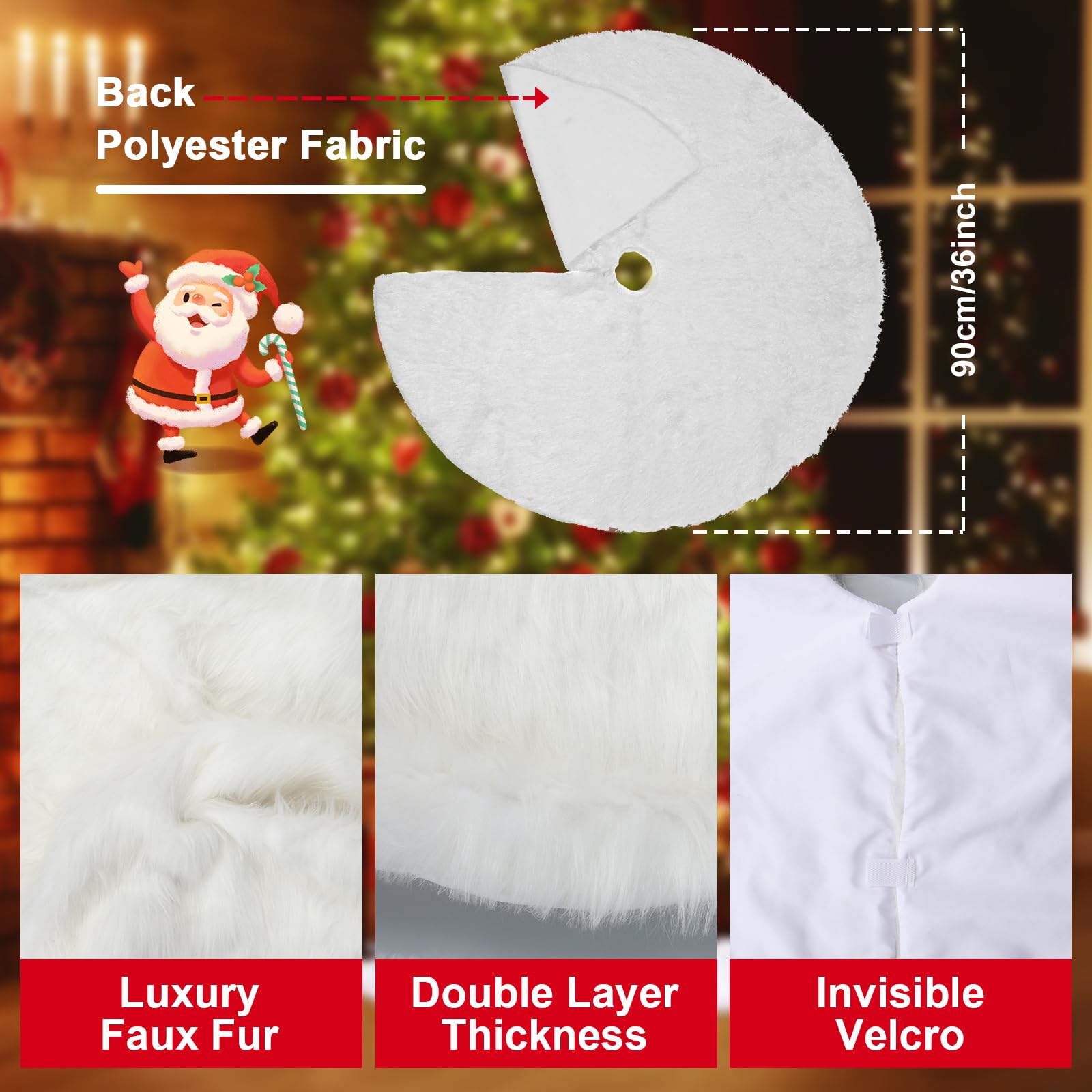 Kerstboomrok 70 Cm Kerst Decoratie Voor Binnen Skiën Thema Bedrukte Kerstboom Rok Tree Skirt
