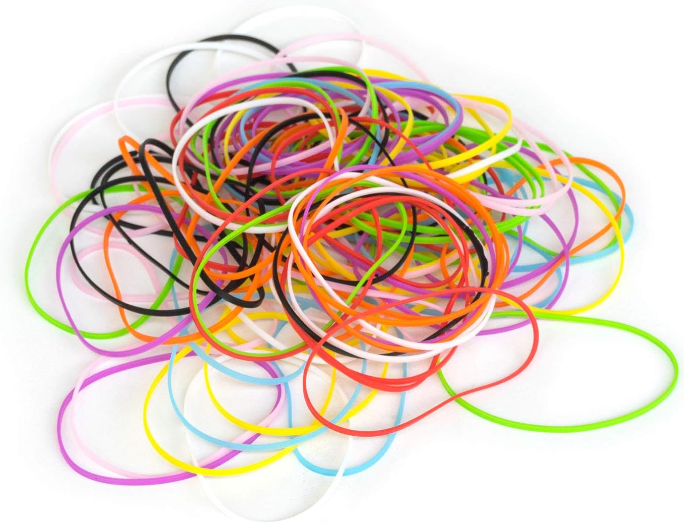 GRIFITILittle Band Joes #18 Gauge Standard Silicone Bands Strong Than Rubber Rubberbands Small Siliconebands Cooking Grade Heat Cold Uv Resistant Office Thick Elastic 100 Pack Assorted Colorful Bulk