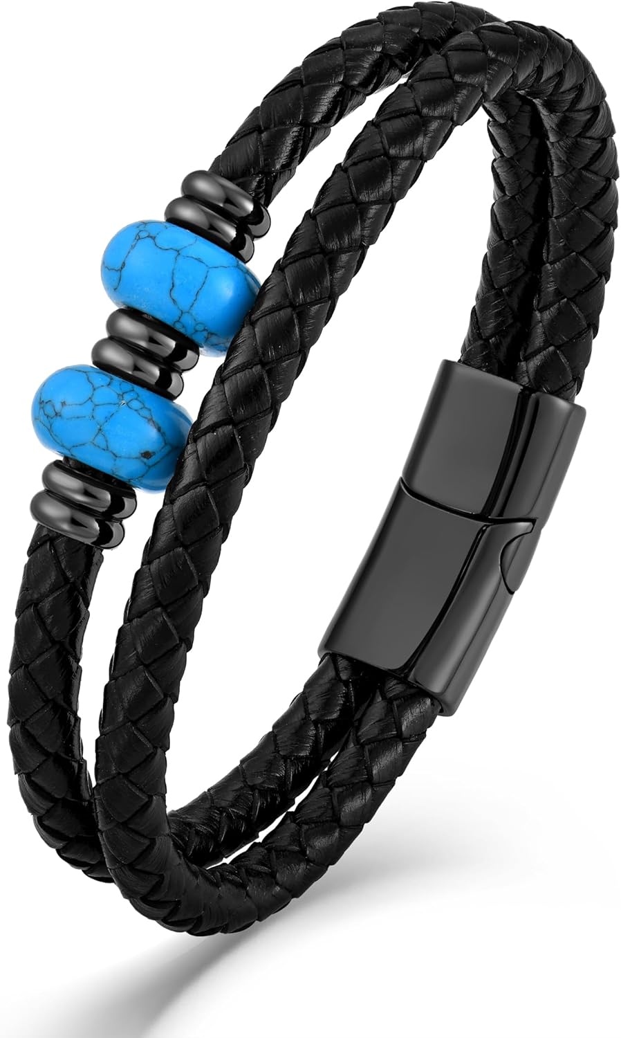 Turquoise Bracelet for Men Leather Men Cuff Bracelet