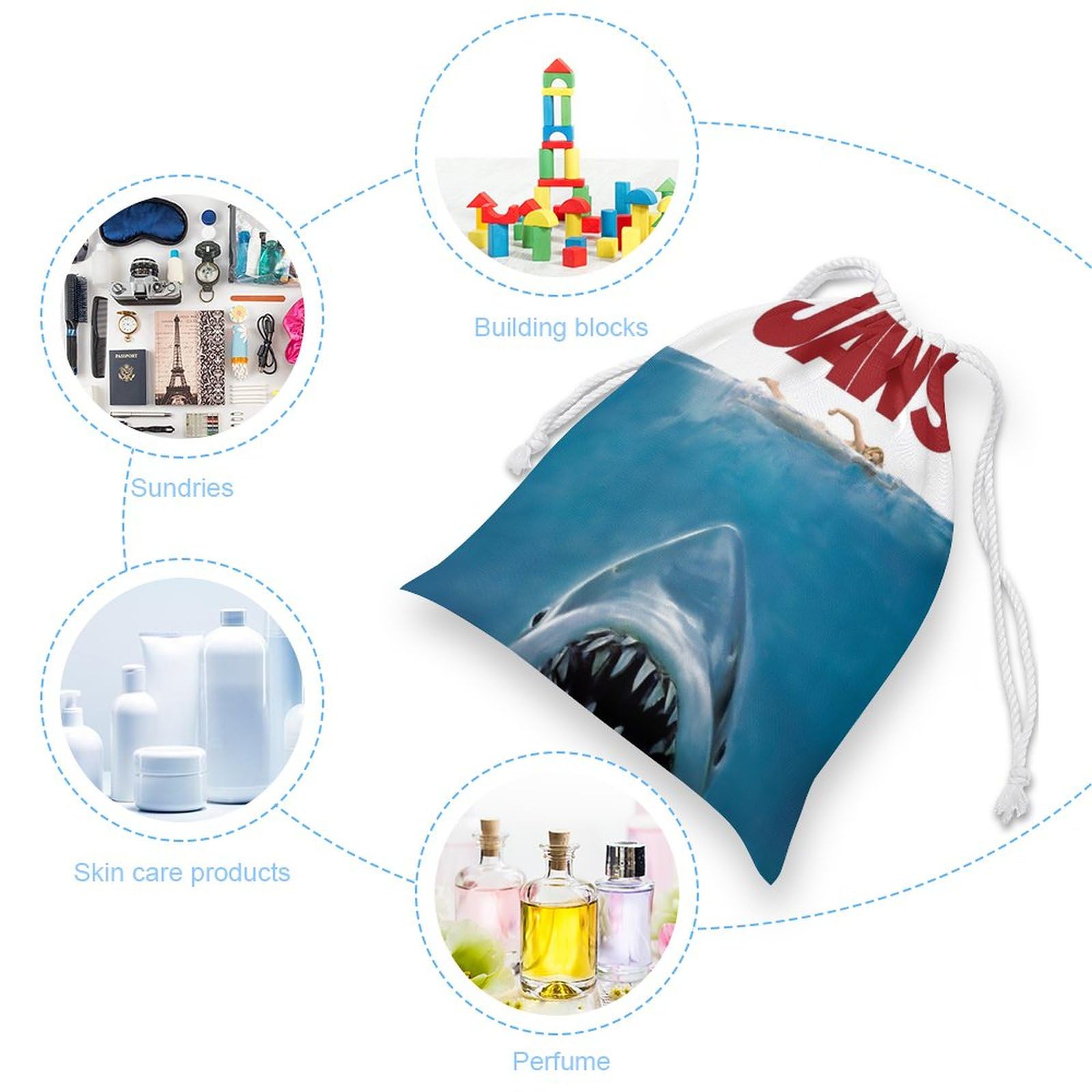 Amazon.co.jp: 巾着袋 Jaws ジョーズ ジュエリーポーチ ビームポケット