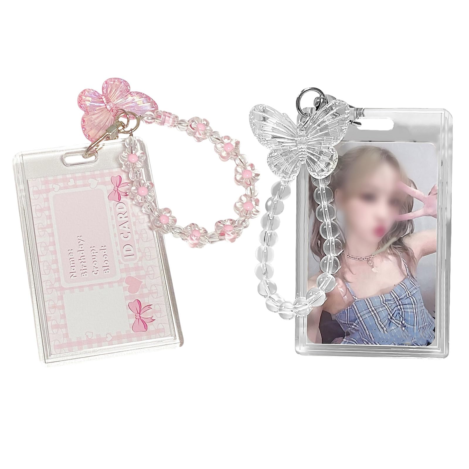 Photo 1 of 2 Sets Photocard Holder,Kpop Photocard Holder,with Creative Butterfly Chain Keychain for Easy Access to Cards,Suitable for Kpop Album Cards,Fun Gifts for Friends