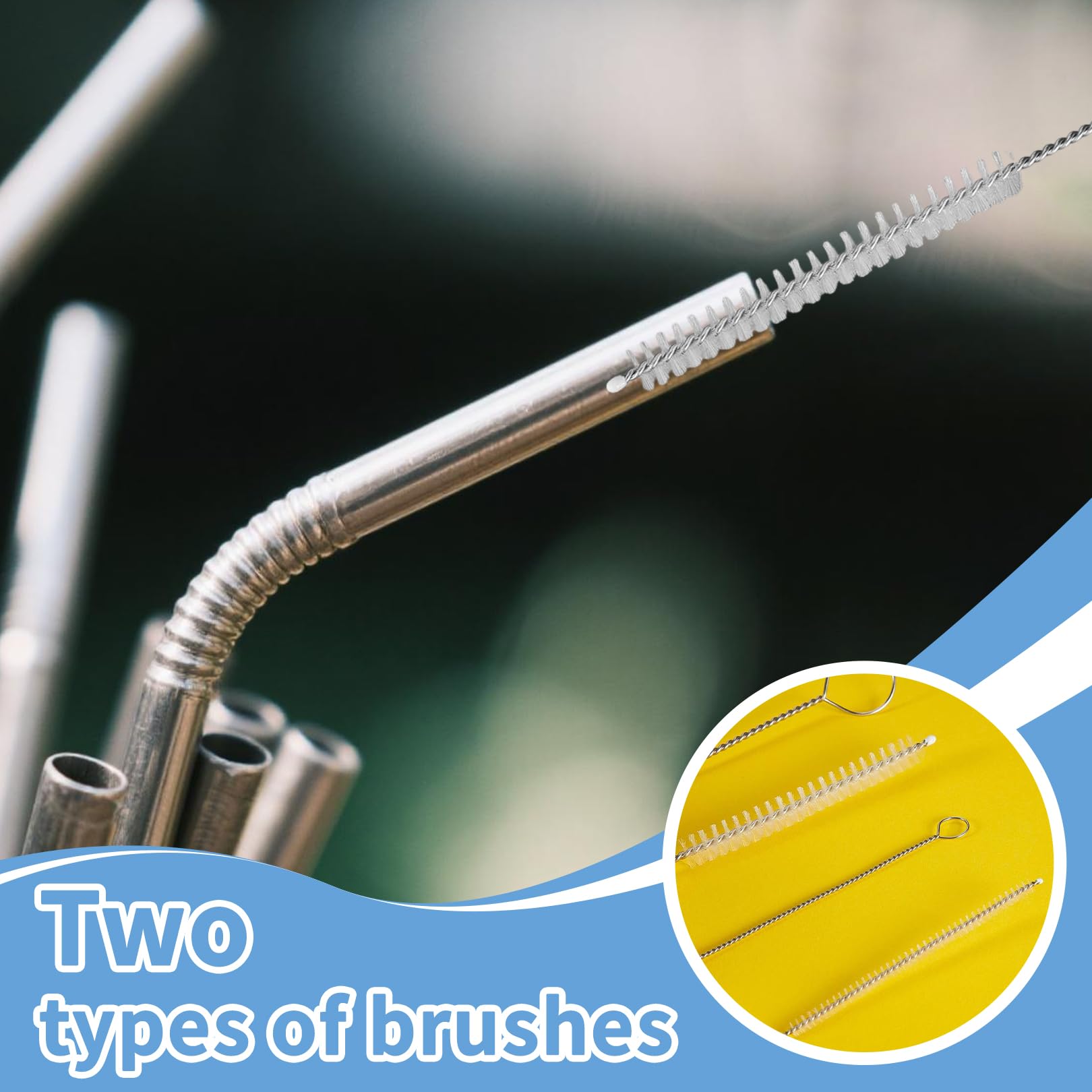 Lot de 2 brosses à tuyau, brosse à bouteille, brosse de nettoyage, brosse de nettoyage, brosse de nettoyage flexible, extra longue de 100 cm, pour nettoyage de tuyaux, nettoyeur de pipe