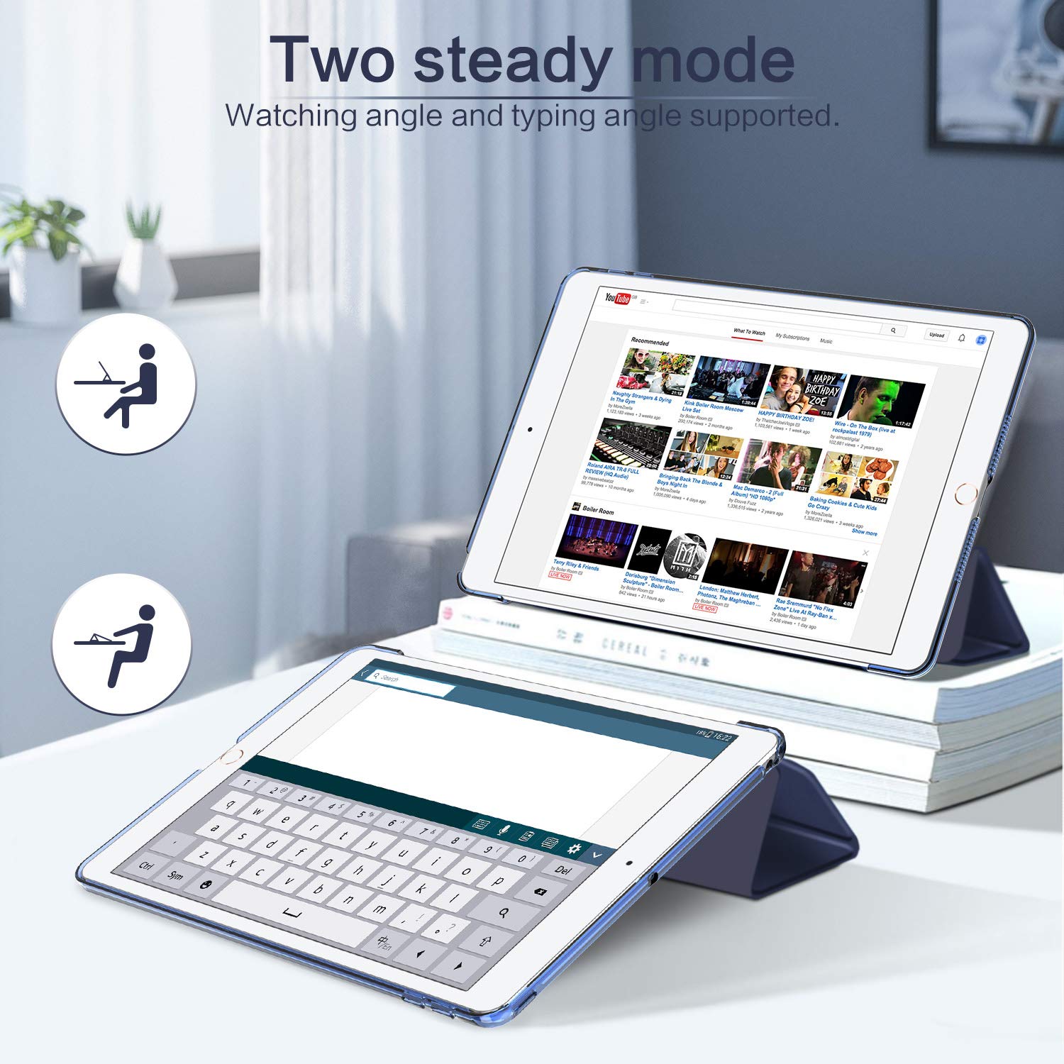 EasyAcc Cover Custodia Compatibile con iPad 9.7 2018 6a Generazione/2017 iPad 5a Generazione – Smart Cover Stand Ultral Leggero Slim con Cover Posteriore Traslucida Smerigliata per iPad 9,7 pollici