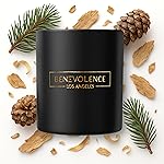 Benevolence LA Pine Scented Candle | Soy Christmas Candles, Black Candle for Home | Holiday Candles Gifts for Women and Men | Home Fragrance | Aromatherapy | Bathroom Freshener | 8oz, 45 Hour Burn