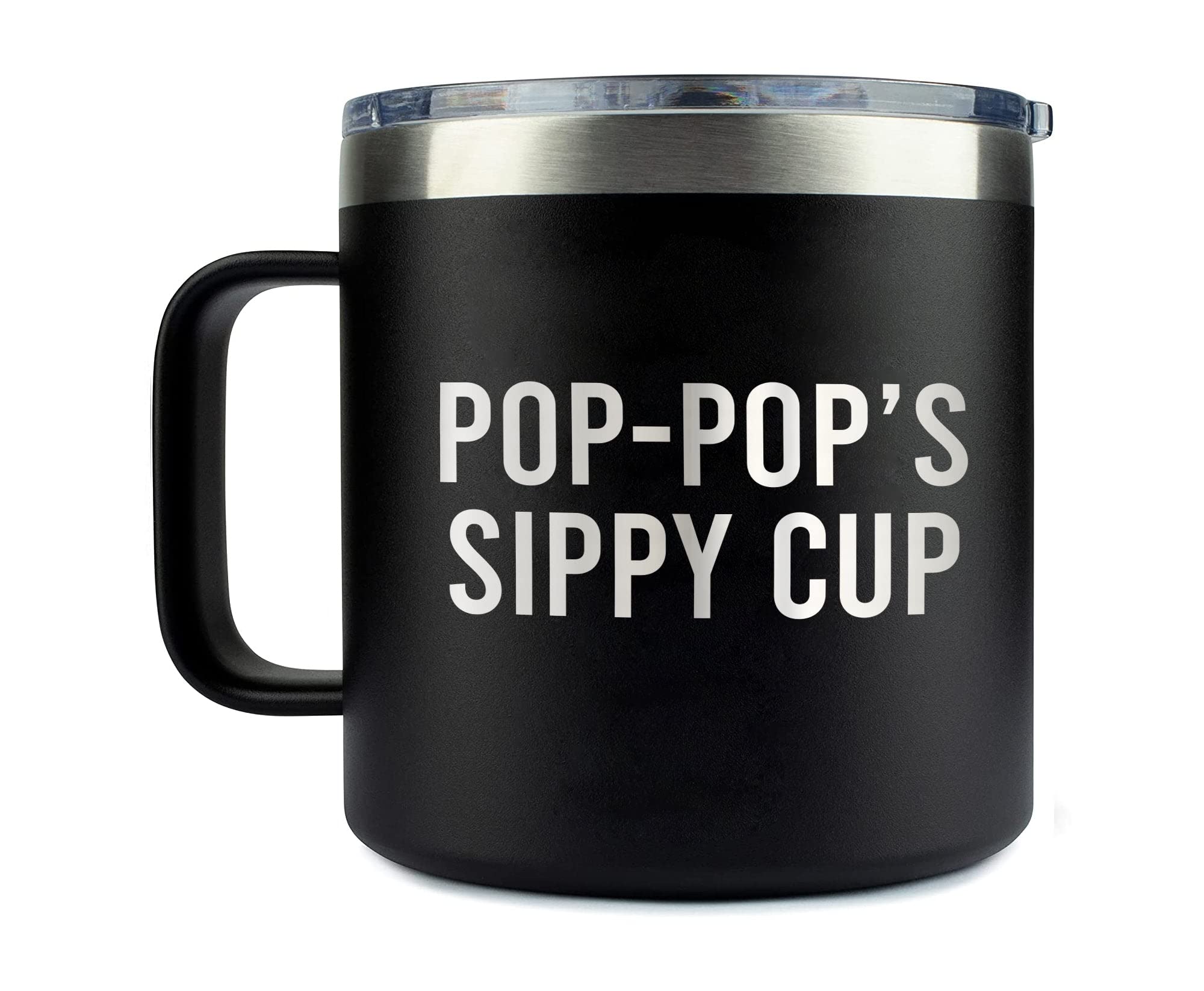 Yanashop88 Pop-Pop's Sippy Cup Tumbler 14 Oz Coffee Mug - Pop-Pop Tumbler - Birthday Gifts For Pop-Pop From Daughter - Son - New Pop-Pop Gifts - Fathers Day Gift - Parent Gift - Pop-Pop Mug