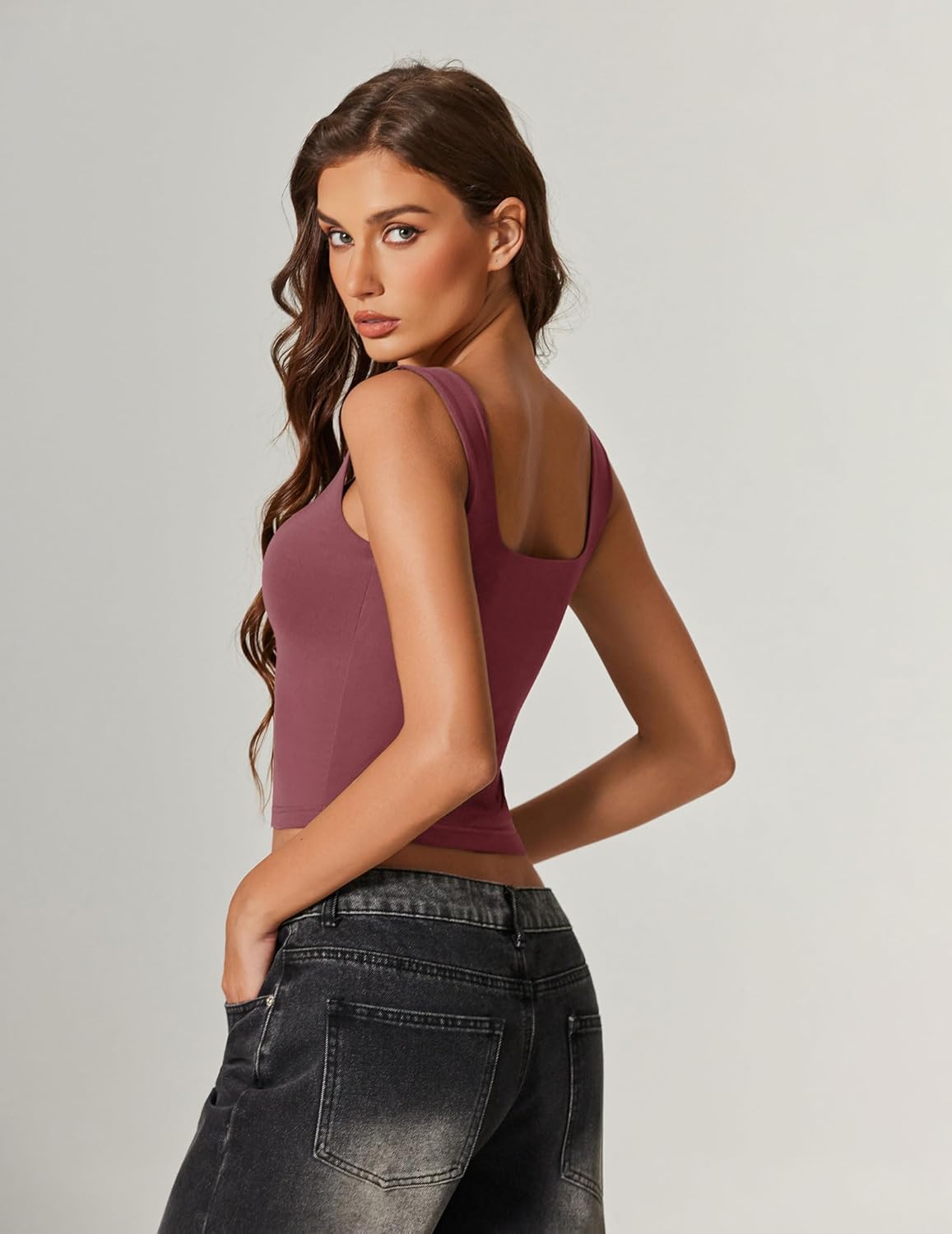 Avidlove Tank Top for Women Going Out Square Neck Double Lined Y2K Cami Summer Trendy Crop Cute Camisole Tops - Image 3