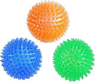 Orgrimmar 3 PCS Pet Squeaky Chewing Balls Dog Soft Stab Balls Cleaning Teeth Toys Balls with High Bounce for Small Medium Large Pet Dog Cat Toys(Small,2.55in)