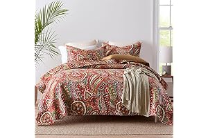 ENASAL Red King Size Cotton Quilt Set- The Epitome of Comfort and Style