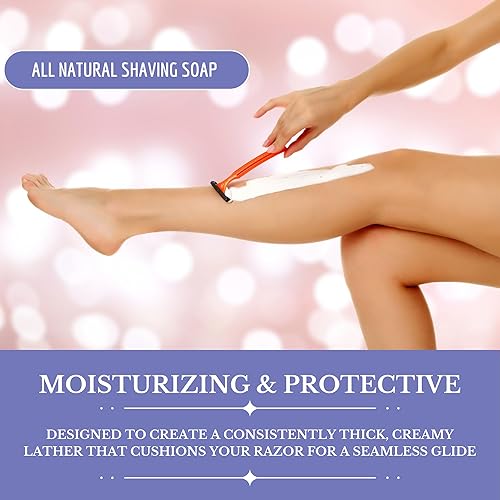 Miniatura 83 de Gents Jabón de afeitar de sándalo para hombre, barra natural con manteca de karité y glicerina para espuma rica, 3 onzas