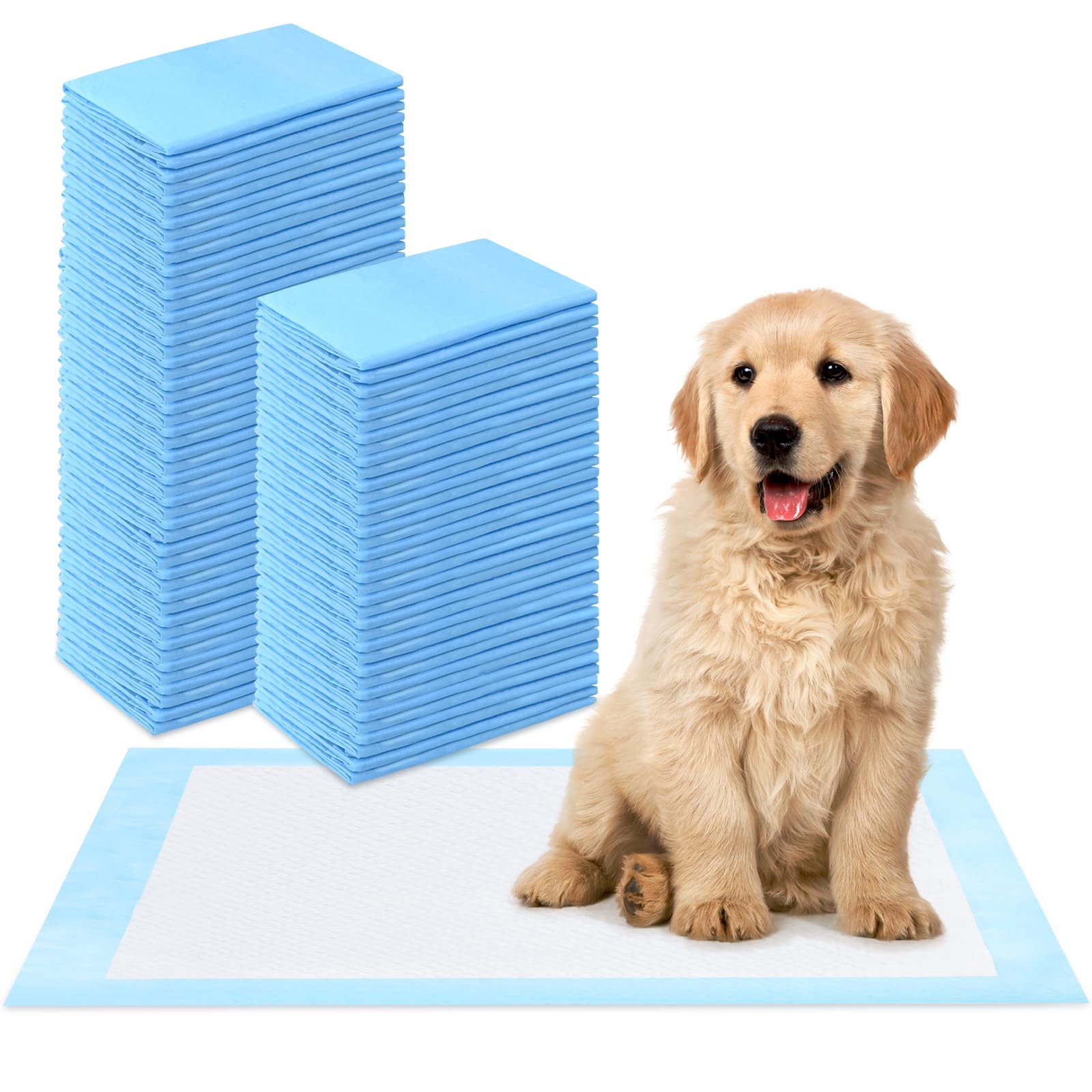 Verdickte 50 Stück 60 x 60cm Welpenunterlage Trainingspads für Hunde PIPI Matten für Welpen für Tiere Pinkelmatte Training Auslaufsicheres 5 Lagiges Design Super saugfähige Oberfläche(Dick)