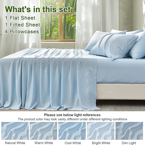 Miniatura 6 de PHF Bamboo_Sheets 6PC Azul Cielo Q US