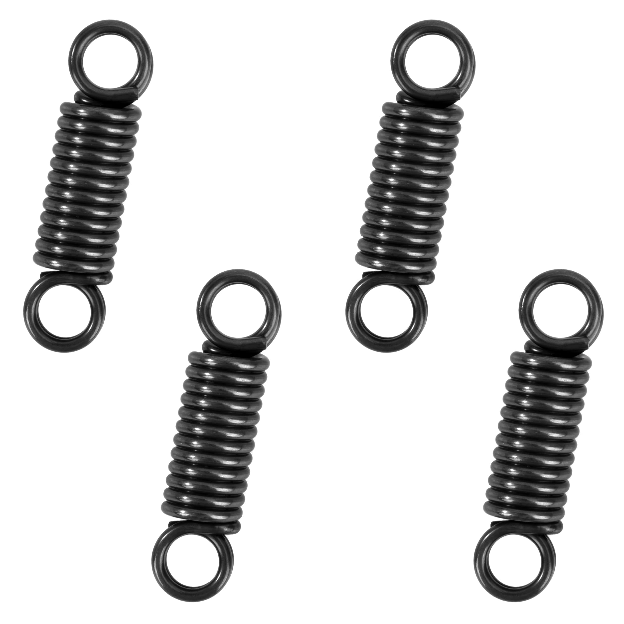 Sprężyny przedłużające 45 mm Sprężyny naciągowe z hakiem 180 stopni 2 zwoje Sprężyna z drutu fortepianowego Średnica zewnętrzna 12 mm Średnica drutu 2 mm Siła Sprężyna 12,3 kg 4 szt