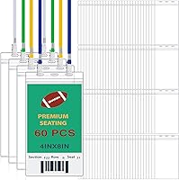 Vista 7 de Patelai 30 soportes para tarjetas de identificación extragrandes de 4 x 8 pulgadas con cordón transparente a granel para boletos, eventos
