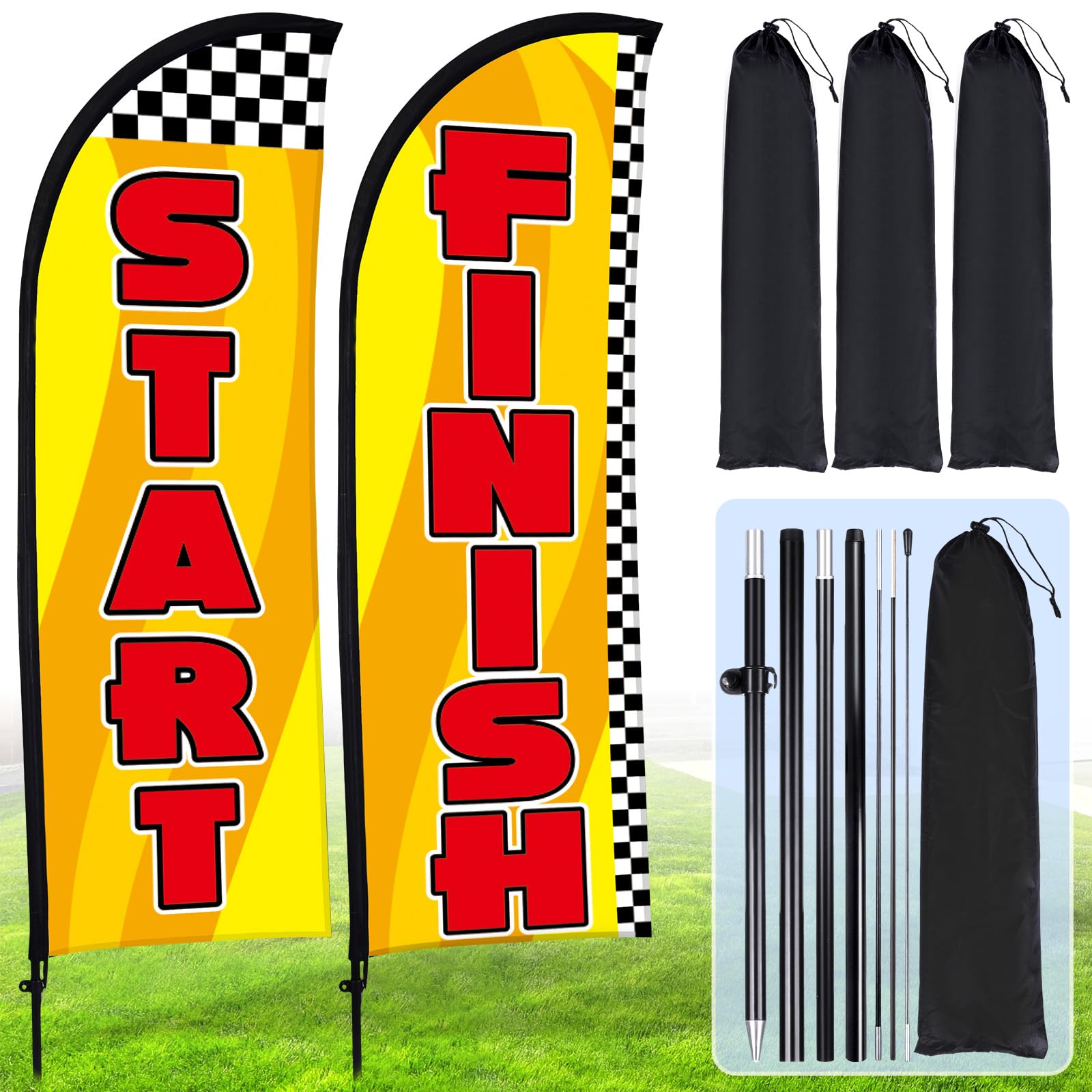 Photo 1 of Buryeah 2 Sets Start and Finish Feather Flags