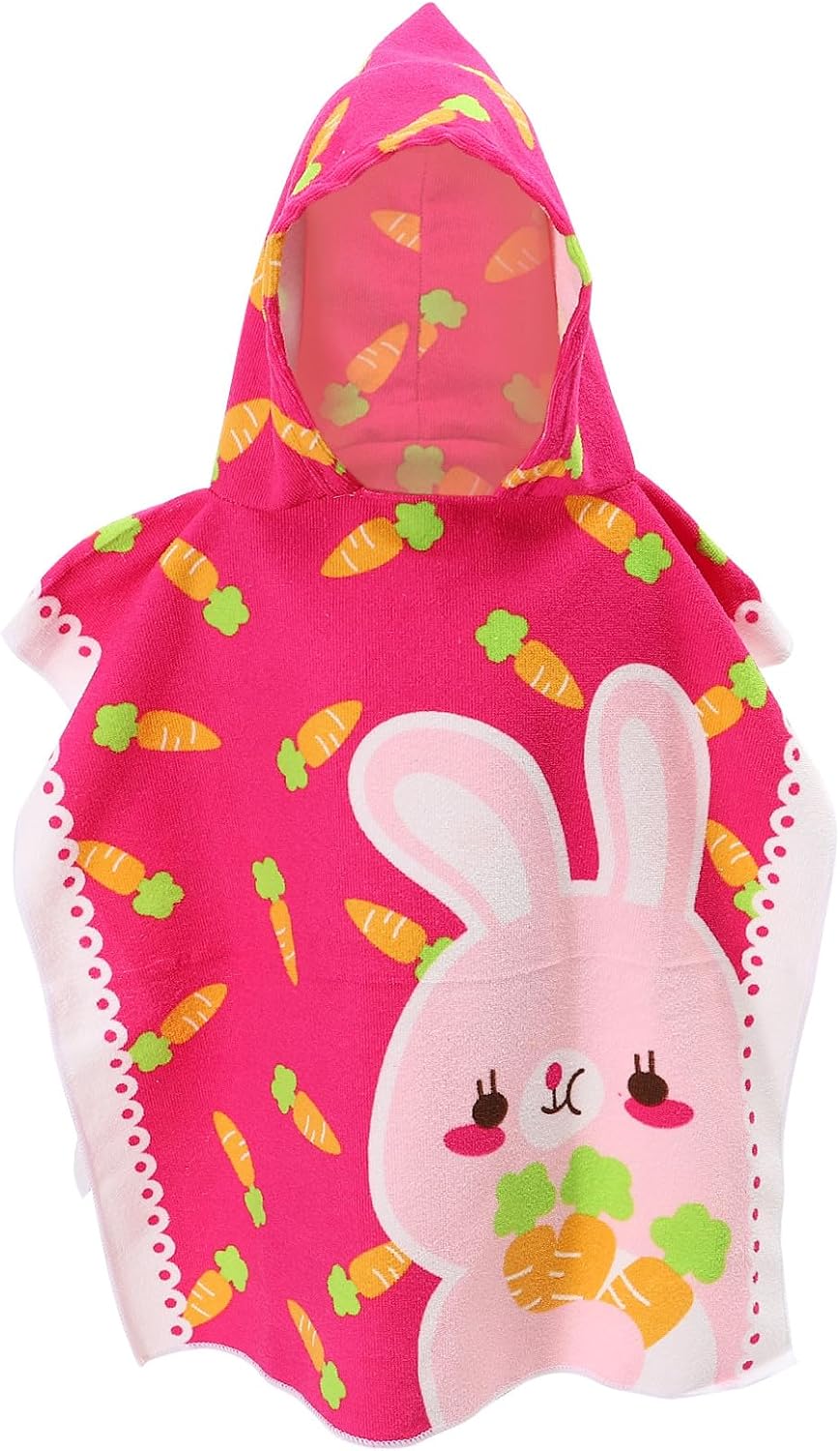 Hooded Bath Towel with Cartoon Rabbit Print Soft Absorbent Hooded Beach Towel for Boys and Cape for Swimming and Bath Time
