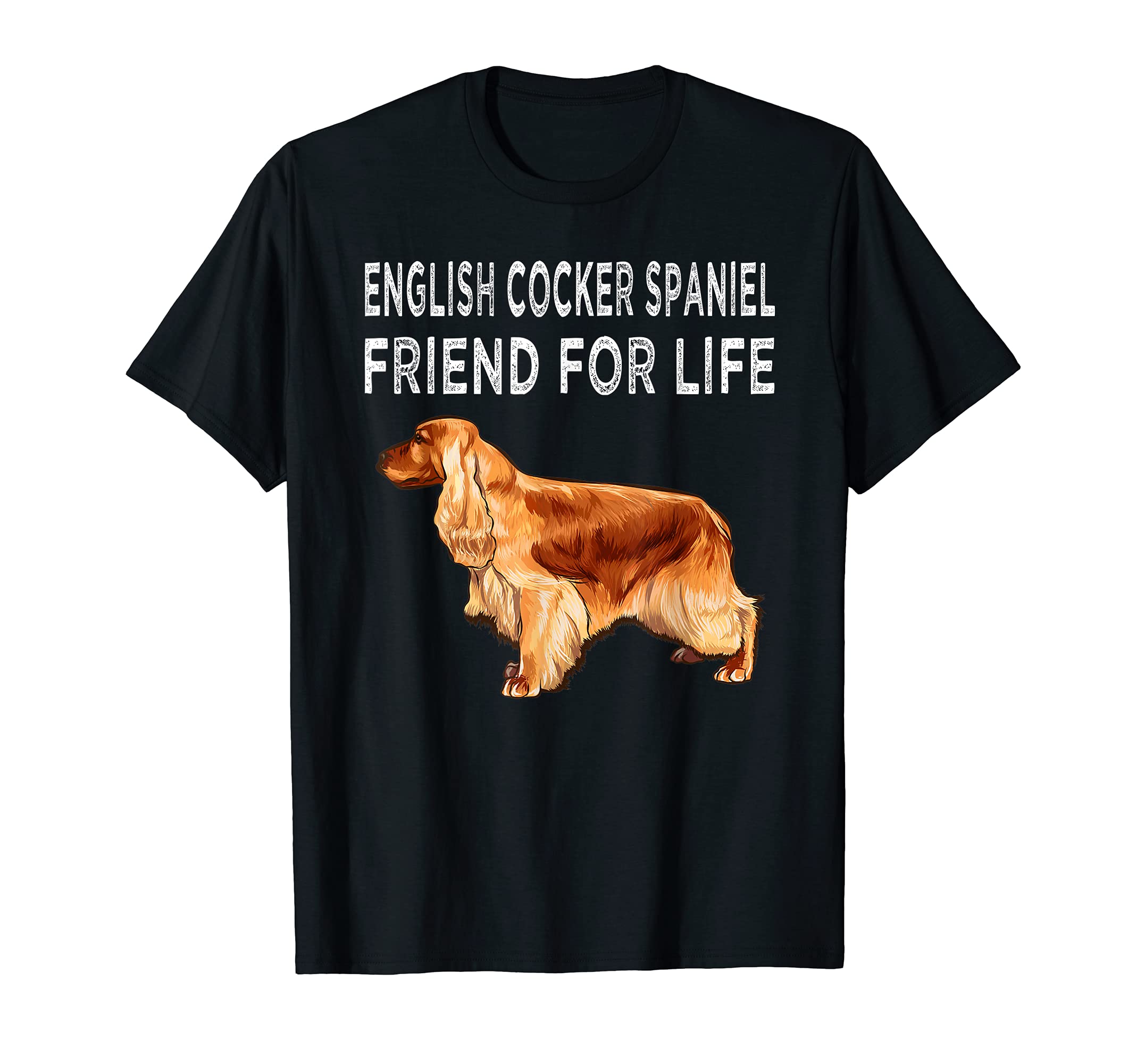 English Cocker Spaniel Friend For Life Dog Friendship T-Shirt, Black