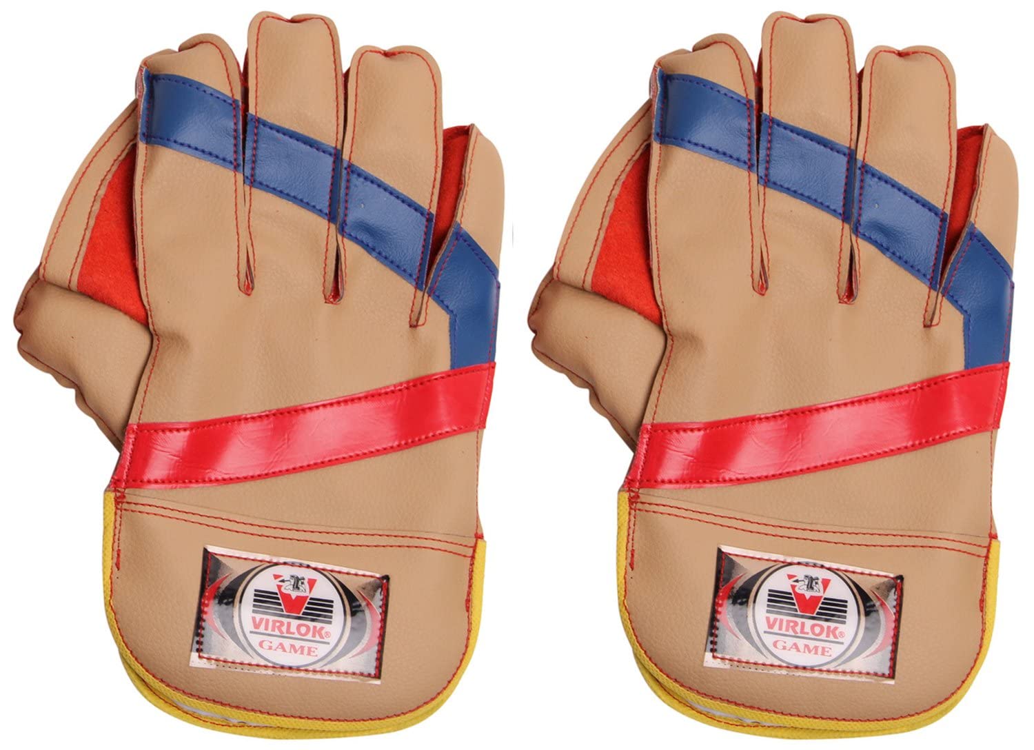 RS Retails® |RS-210 Wicket Keeping Gloves, Leather Palm for Smooth Feel, for Youth/Mens (Multicolor)-image-45