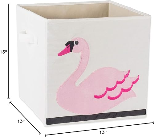 Miniatura 8 de Cubo de almacenamiento plegable para dormitorio, guardería, sala de juegos y más de 13 x 13 x 13 pulgadas, cisne