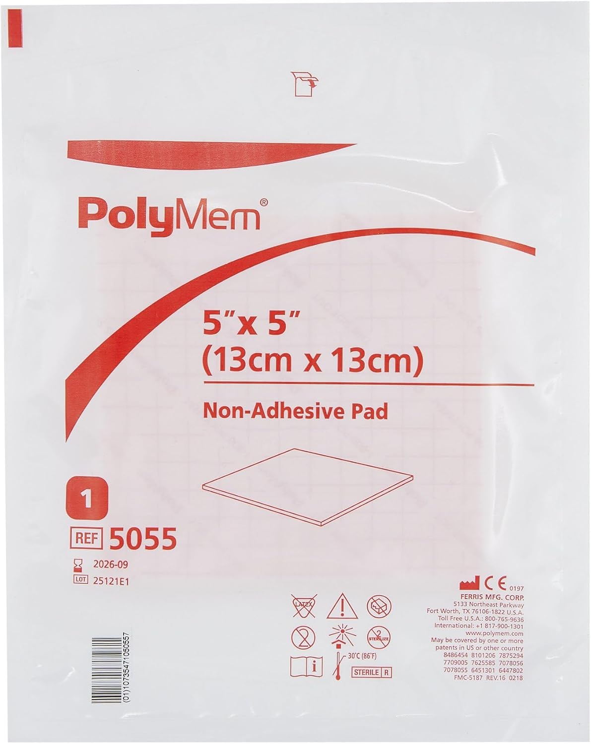PolyMem Non-Adhesive Pad Dressings (5"x5") (by the Each)